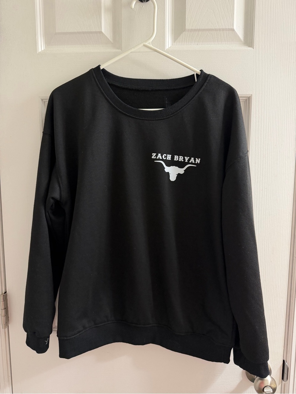 Zach Bryan Tour Cowboy Horse Black Crewneck Sweatshirt Large L